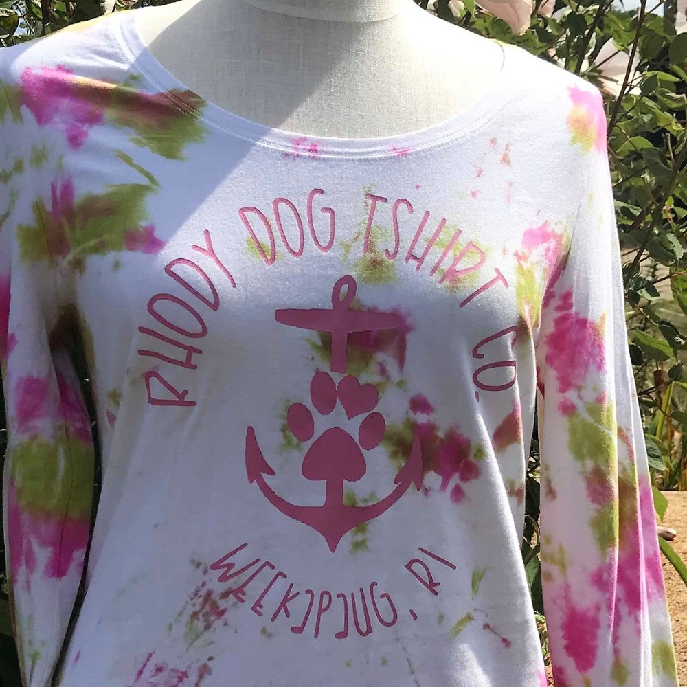 Tie-Dye Long Sleeve Rhody Dog Logo Shirt